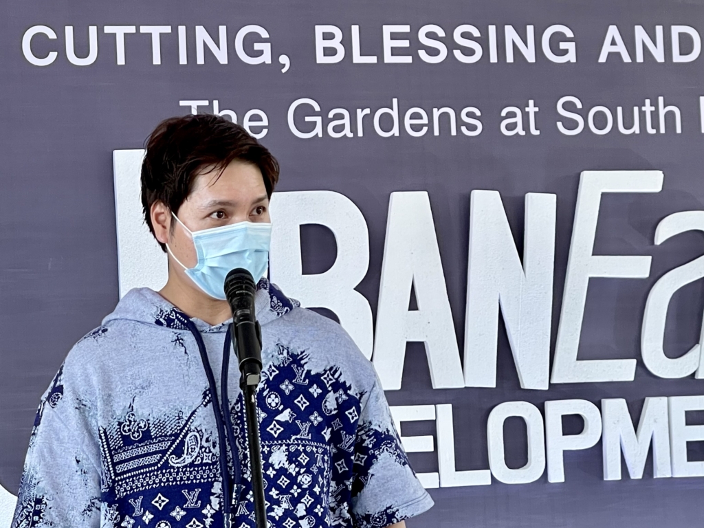 UEDI president, Edward A. Bernardo in his opening remarks at the Ribbon Cutting, Blessing, and Thanksgiving of The Greenhouse Clubhouse Complex at the Gardens at Southridge
