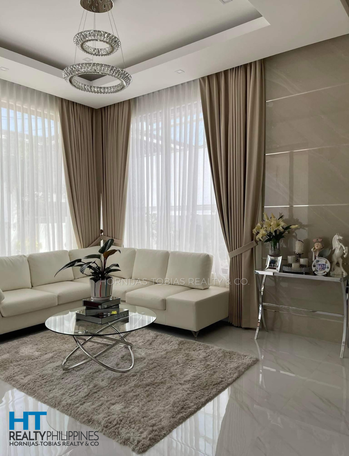 Living Area - Fully Furnished 4 Bedroom House for Sale in Woodridge Park Maa Davao City