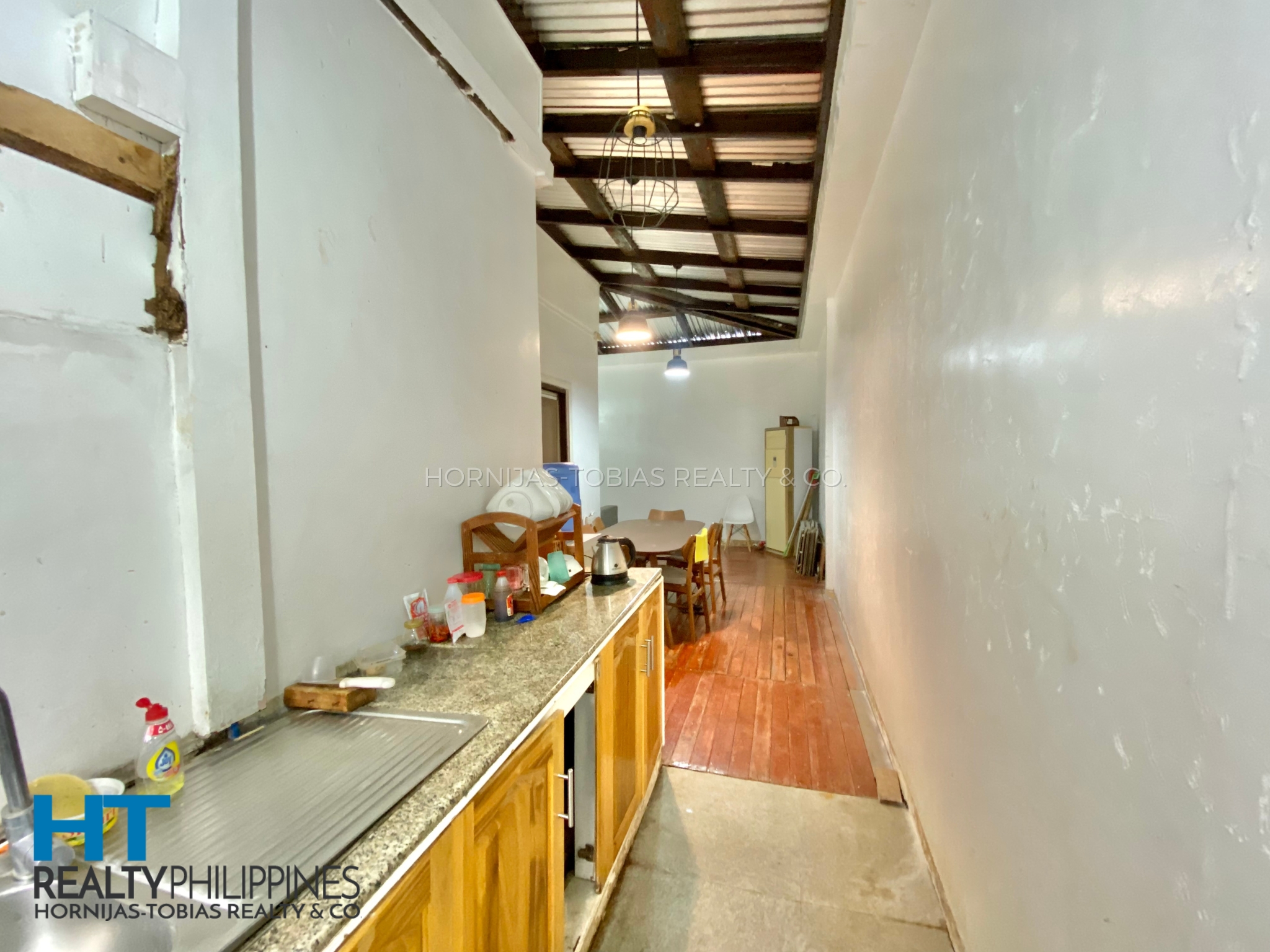 Dirty Kitchen - Corner house and lot with 4 bedrooms and 3 bathrooms furnished for sale in Twin Palms, Ma-a, Davao City