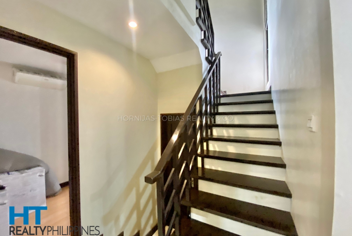 Stairs - Corner house and lot with 4 bedrooms and 3 bathrooms furnished for sale in Twin Palms, Ma-a, Davao City