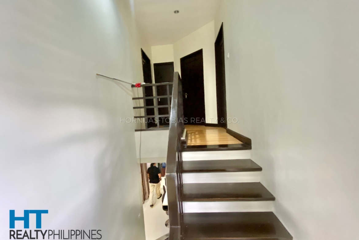 Stairs - Corner house and lot with 4 bedrooms and 3 bathrooms furnished for sale in Twin Palms, Ma-a, Davao City