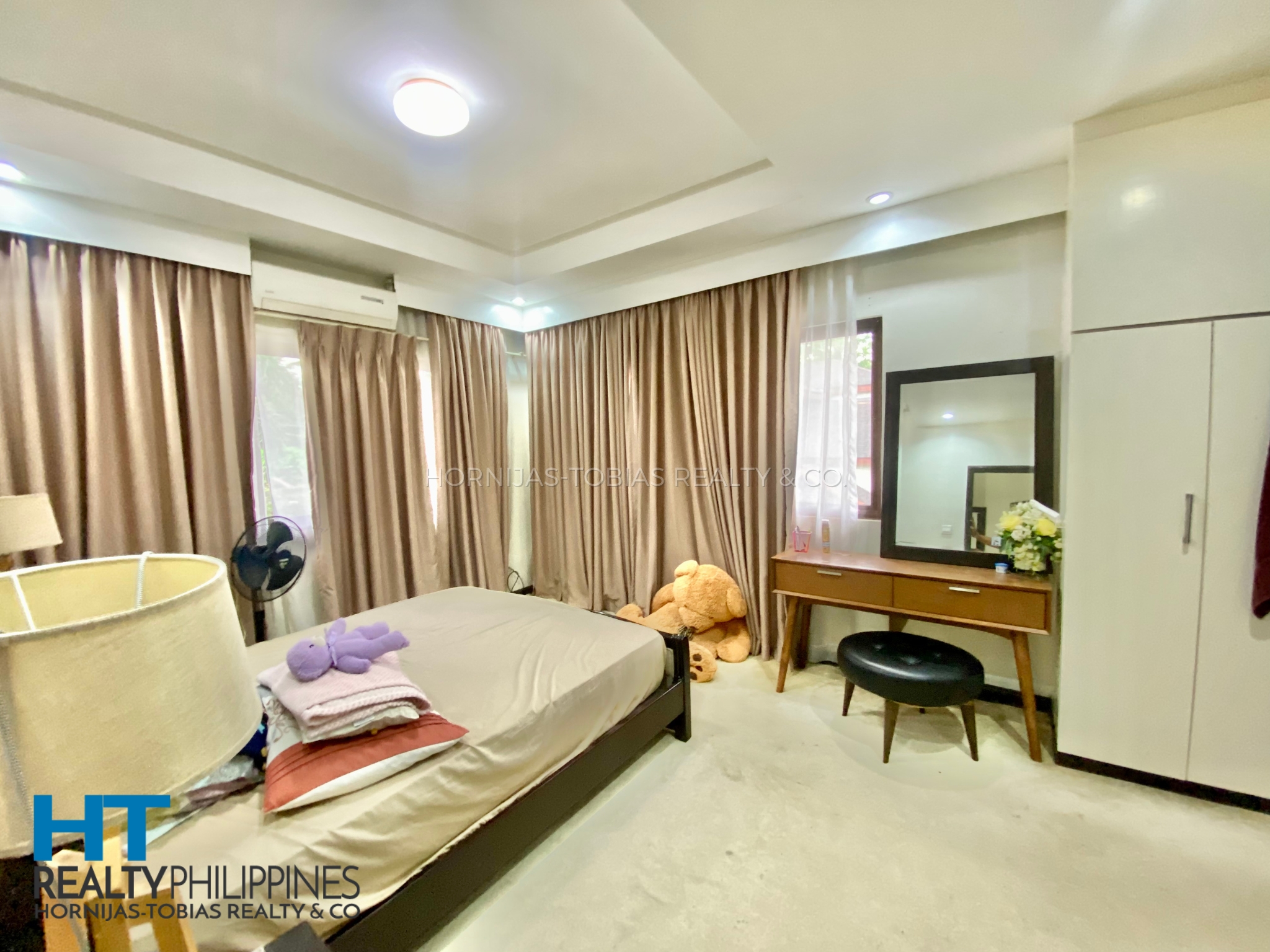 Master Bedroom - Corner house and lot with 4 bedrooms and 3 bathrooms furnished for sale in Twin Palms, Ma-a, Davao City