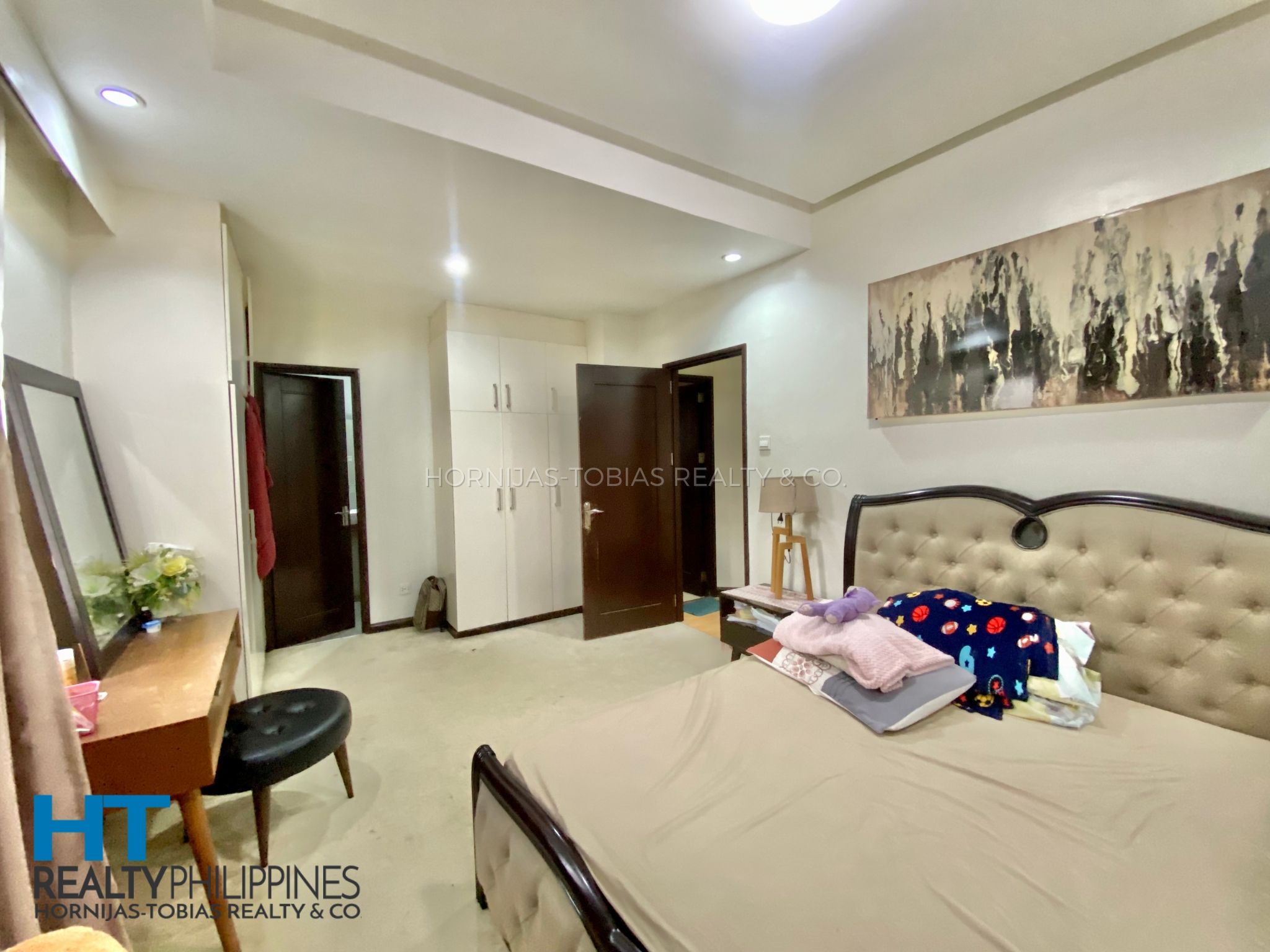 Master Bedroom - Corner house and lot with 4 bedrooms and 3 bathrooms furnished for sale in Twin Palms, Ma-a, Davao City