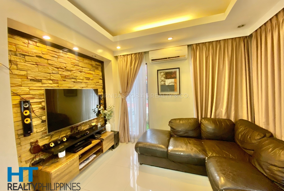 Living room - Corner house and lot with 4 bedrooms and 3 bathrooms furnished for sale in Twin Palms, Ma-a, Davao City