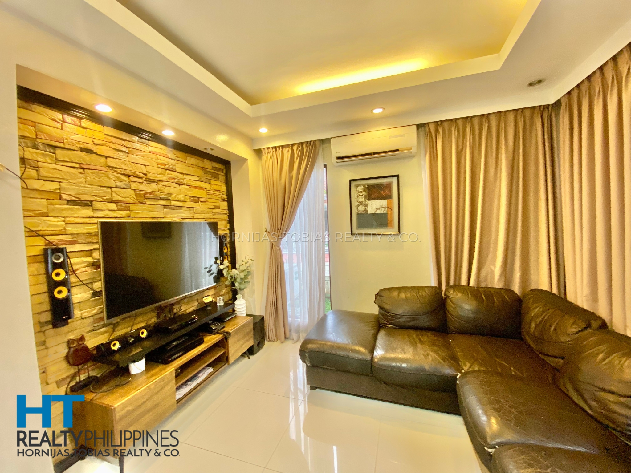 Living room - Corner house and lot with 4 bedrooms and 3 bathrooms furnished for sale in Twin Palms, Ma-a, Davao City