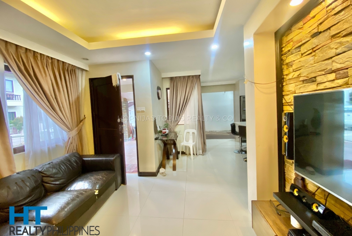 Living room - Corner house and lot with 4 bedrooms and 3 bathrooms furnished for sale in Twin Palms, Ma-a, Davao City