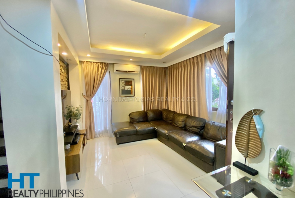 Living room - Corner house and lot with 4 bedrooms and 3 bathrooms furnished for sale in Twin Palms, Ma-a, Davao City