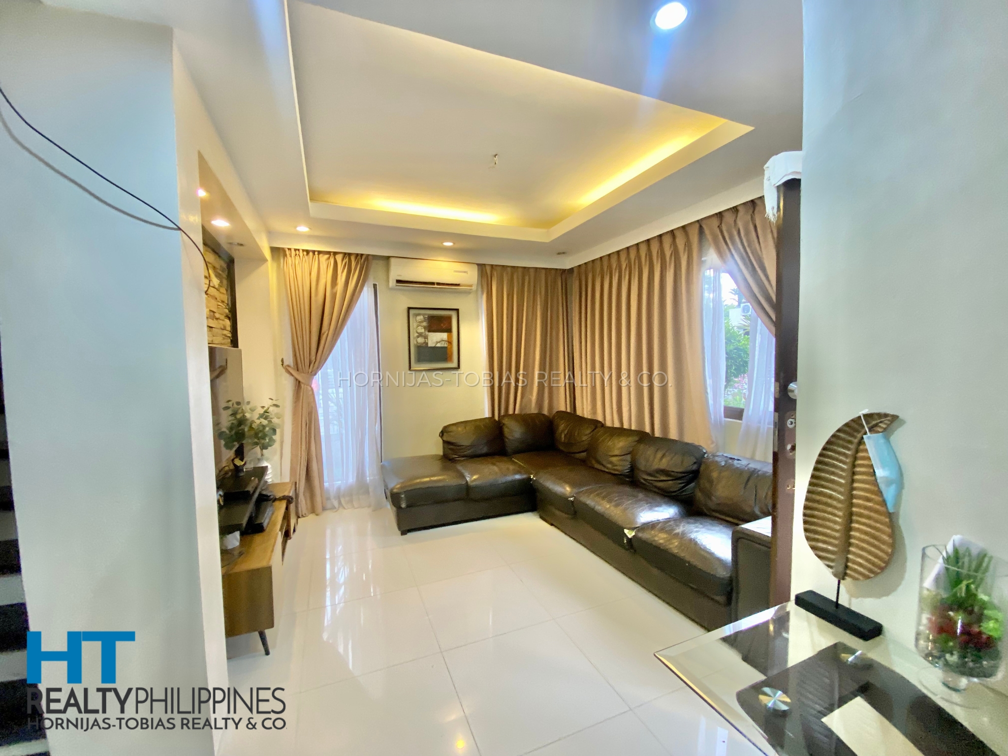 Living room - Corner house and lot with 4 bedrooms and 3 bathrooms furnished for sale in Twin Palms, Ma-a, Davao City