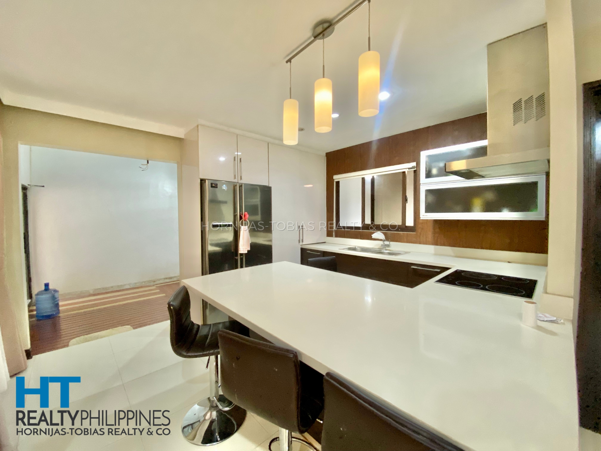 Kitchen - Corner house and lot with 4 bedrooms and 3 bathrooms furnished for sale in Twin Palms, Ma-a, Davao City