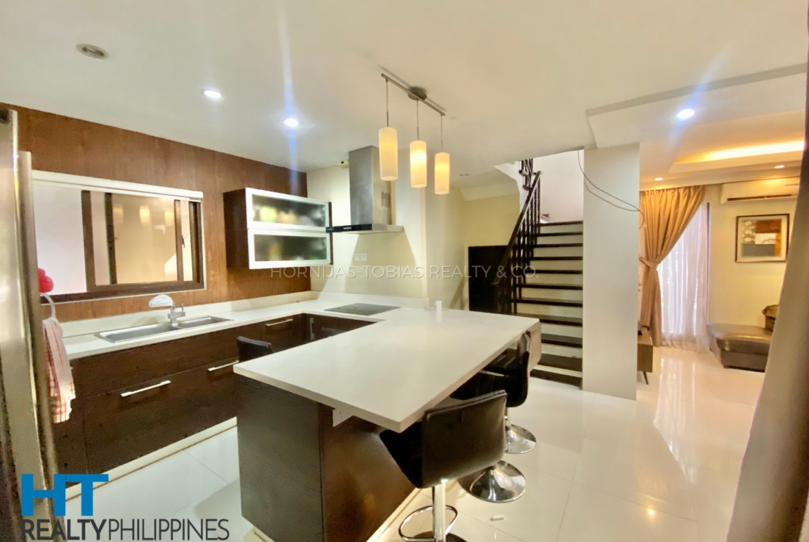 Kitchen - Corner house and lot with 4 bedrooms and 3 bathrooms furnished for sale in Twin Palms, Ma-a, Davao City