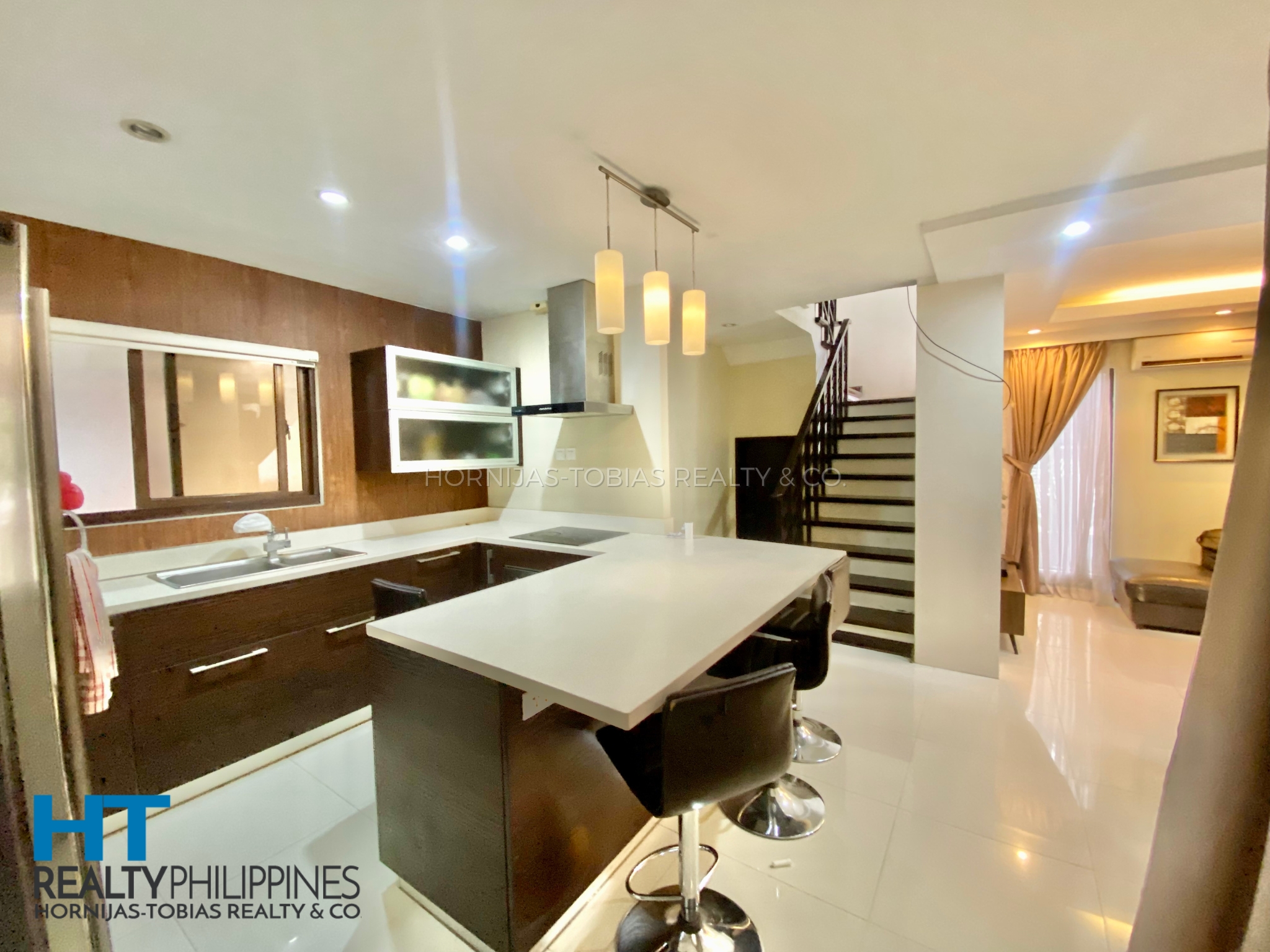 Kitchen - Corner house and lot with 4 bedrooms and 3 bathrooms furnished for sale in Twin Palms, Ma-a, Davao City